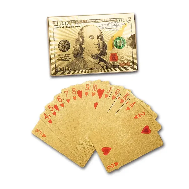 Carte da gioco in PVC impermeabile oro