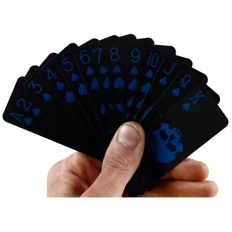 Carte da gioco impermeabili in PVC nero